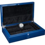 Кутия за часовници Beco Technic Blue Watch Collector's Box For 8 Watches And Jewelry, Black Velvet